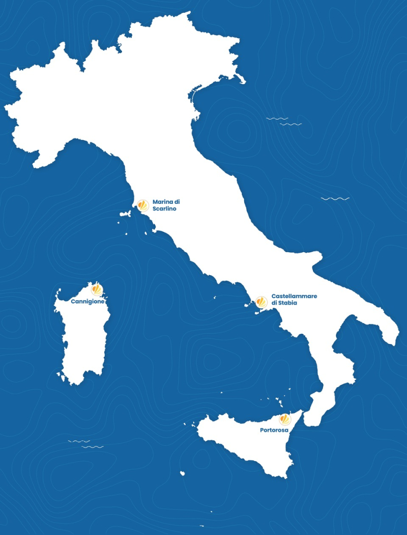 Mappa Italia con basi